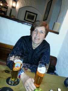 Enjoying an unfiltered Blonde Ale in Salzburg